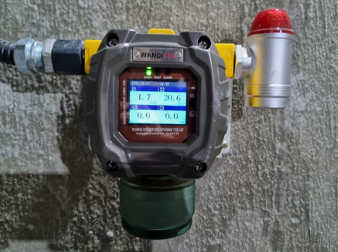 설치] 오폐수처리장 유입펌프실 설치형 가스측정기 FIX800 O2 CO H2S LEL 안전용 4Gas 설치 공사