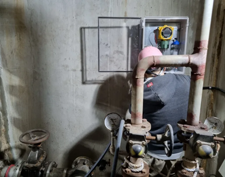 설치] 협잡물처리시설(가축분뇨, 음식물) 설치형 가스측정기 FIX800 H2S, CO 4ea 설치 공사