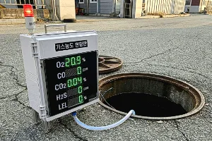 맨홀 터널 안전작업의 핵심 이동형 가스농도모니터링 LED 전광판 FIX DSP